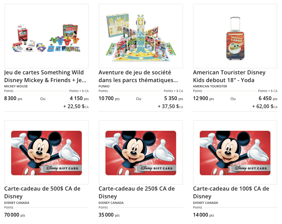 Disney eboutique aeroplan