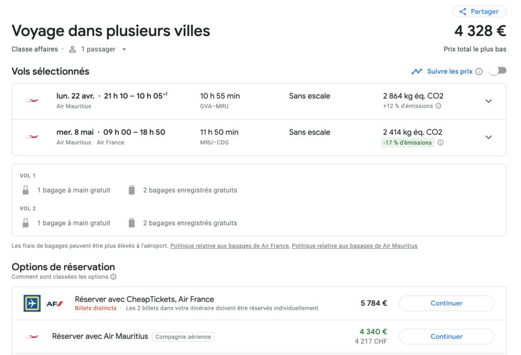 gva-mru-cdg – google flights – business