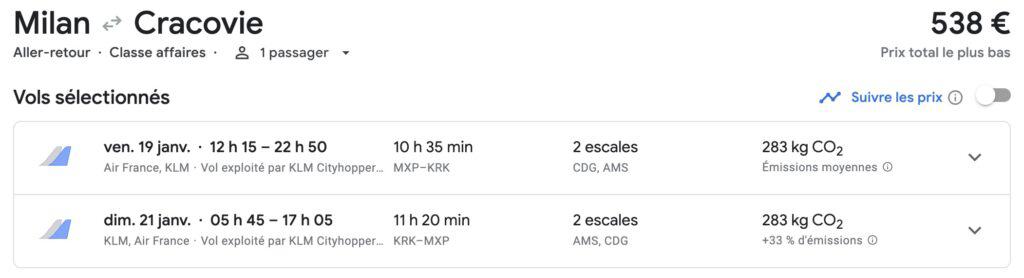 mxp krk flying blue fr