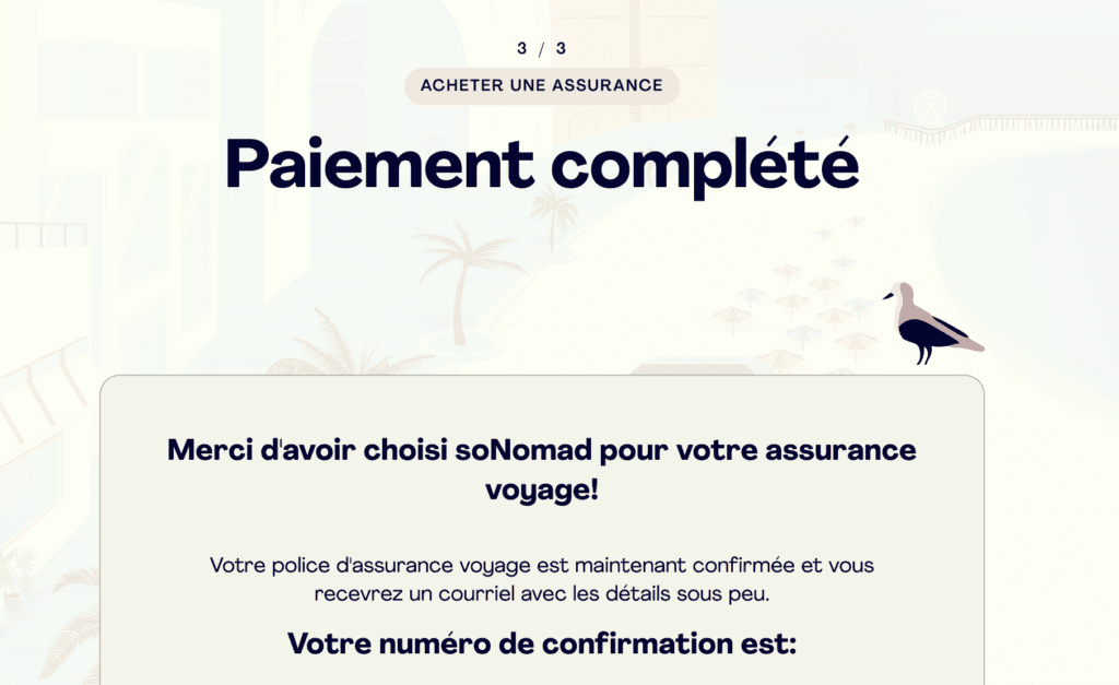 paiement complété soNomad