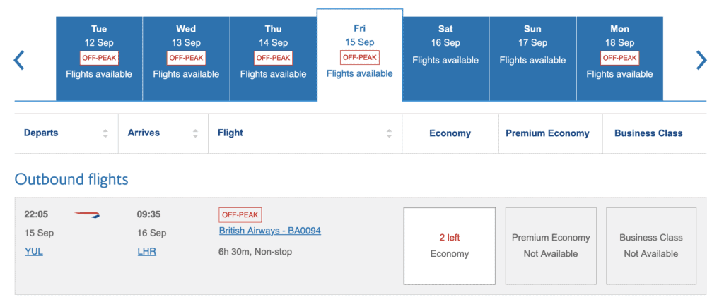 Rugby flights Avios 2
