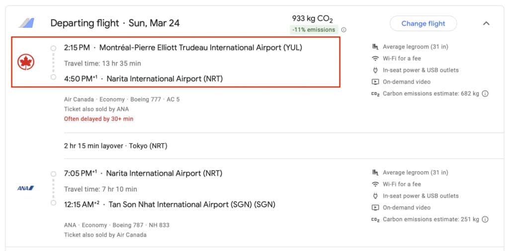 Skiplagging connecting flight 2