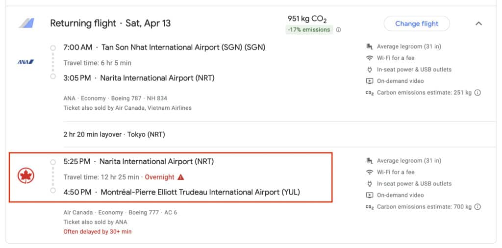 Skiplagging connecting flight 3