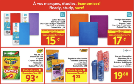 Walmart fourniture scolaire