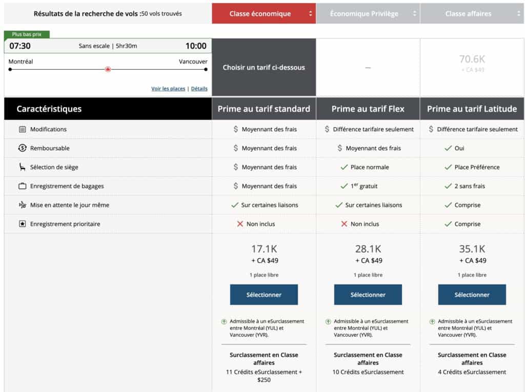 esurclassement yul yvr fr