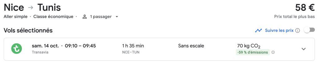 flying blue nce tun fr