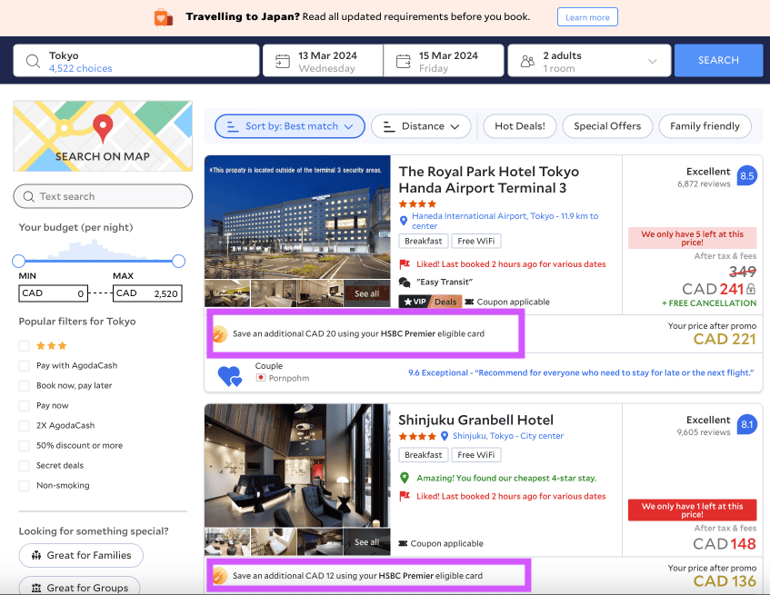 Agoda HSBC Discount Results