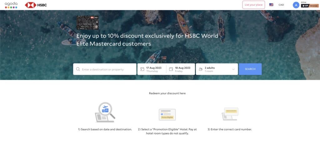 Agoda HSBC Discount – Search