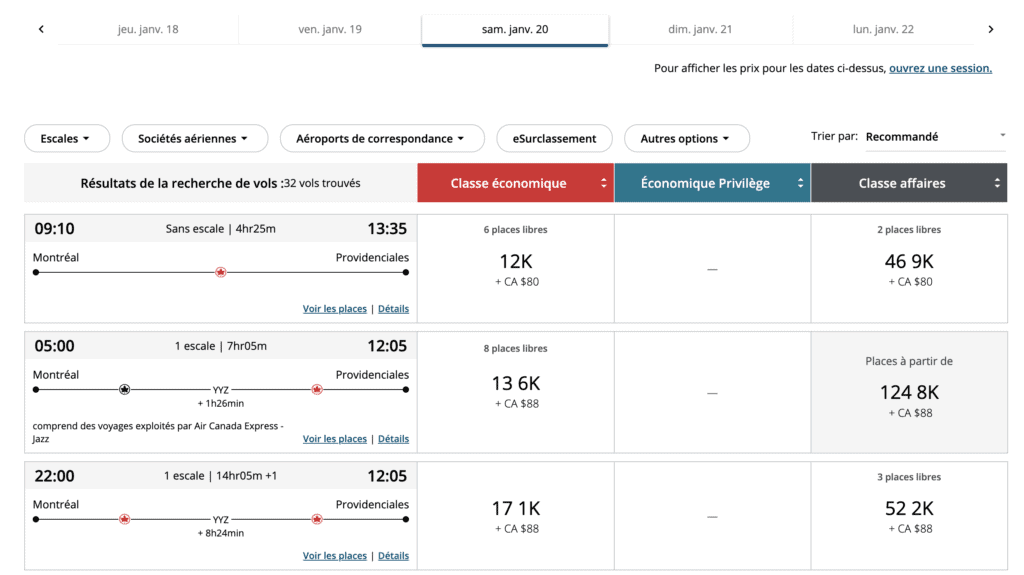 Air Canada providenciales