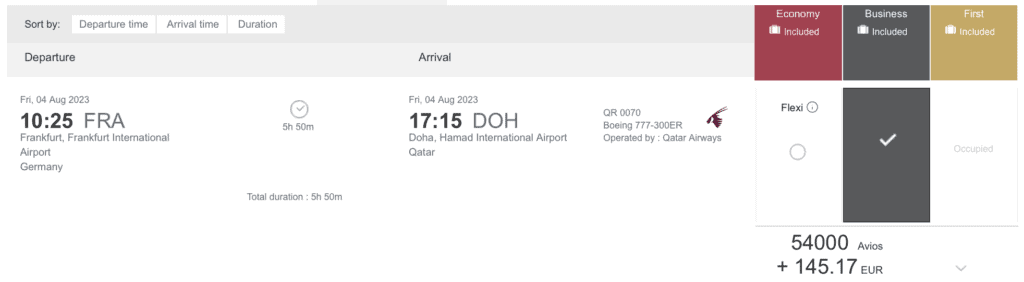 FRA-DOH Saver J Last Minute