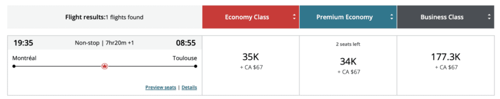 Flights to the Olympics Aeroplan
