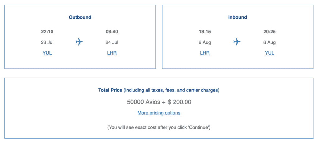 Flights to the Olympics Avios Off Peak 3