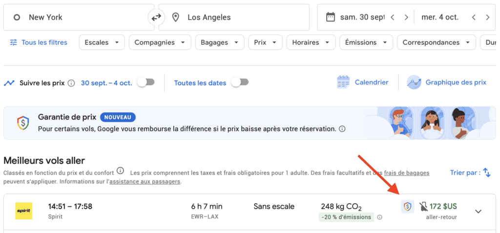 Google Flights Garantie de Prix