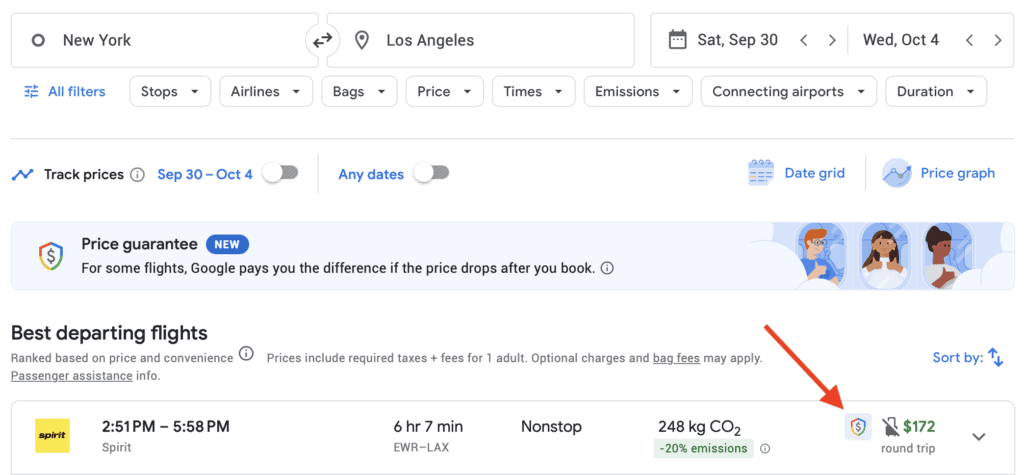 Google Flights – Garantie de Prix
