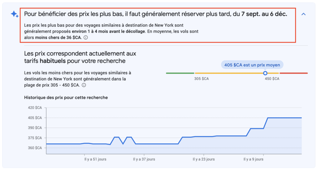 Google Flights Meilleur Moment