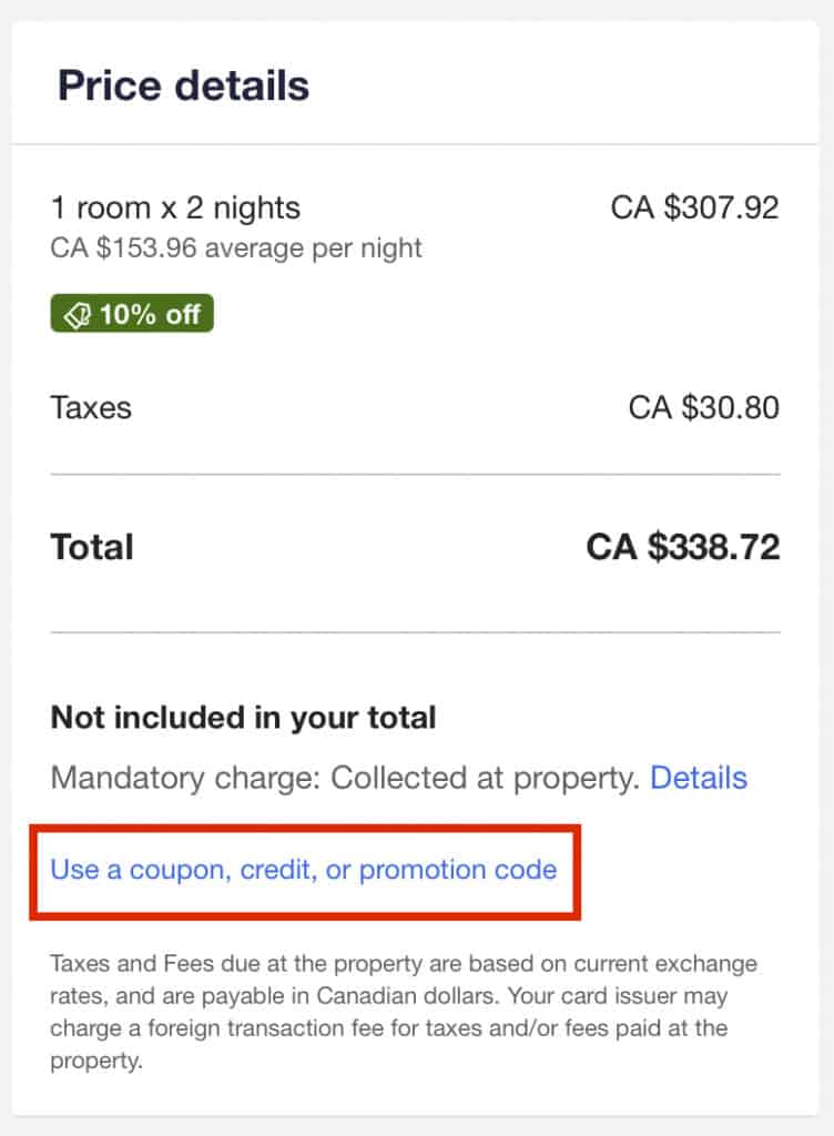 HSBC WE 10 % Booking without coupon