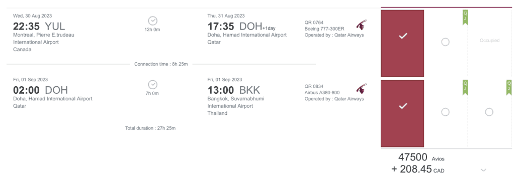 YUL-BKK Saver Y Last Minute