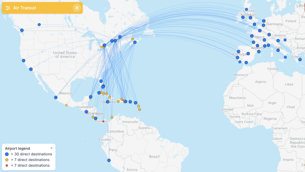 Air Transat réseau