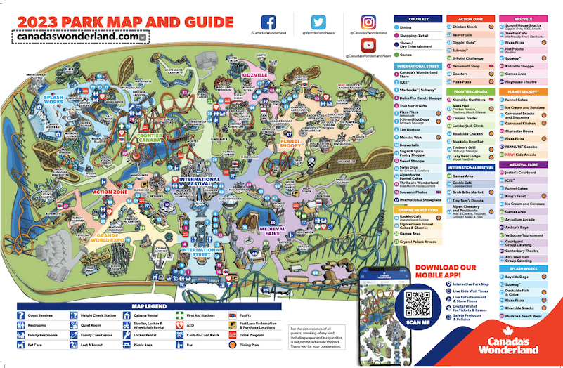 Carte map Canada Wonderland