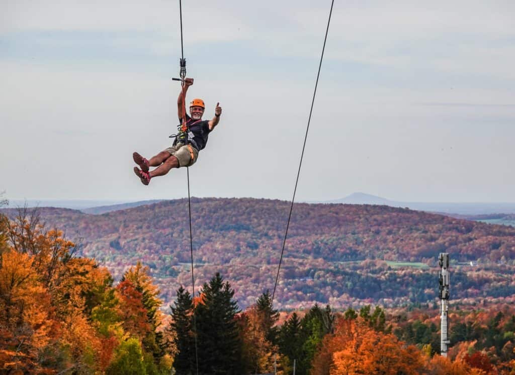 tyrolienne Mont Sutton action de grace