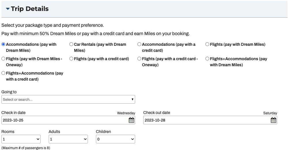 Mode paiement Air miles