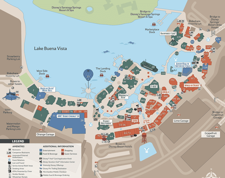 Carte Disney Springs Map