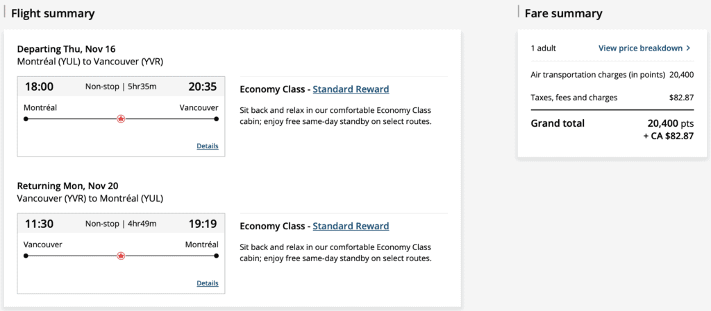 Short escapes fall 2023 YVR