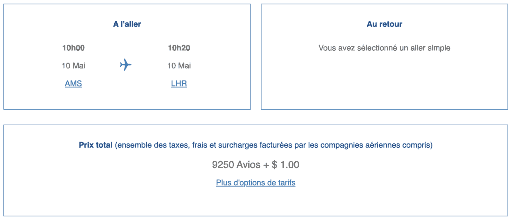 avios sweetspots ams lhr fr