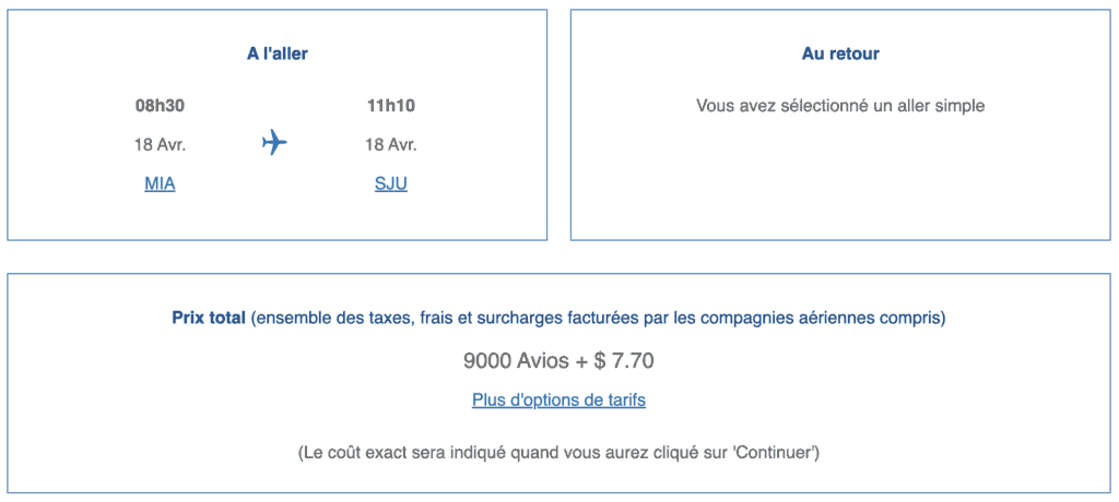 avios sweetspots mia sju fr