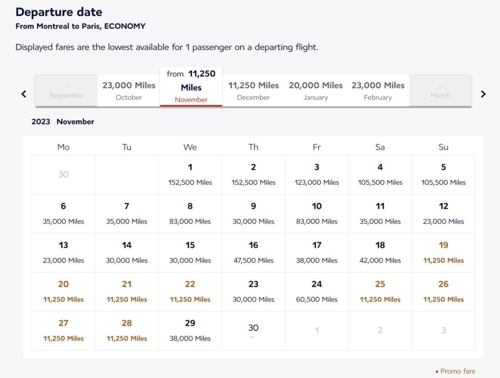 calendrier flying blue yul cdg nouveau tarif