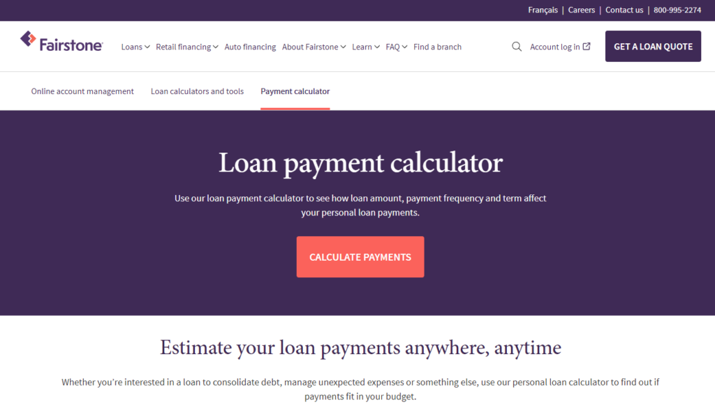 Fairstone - Loan payment calculator