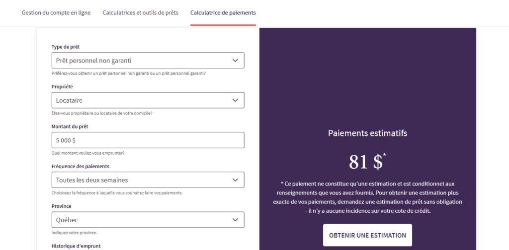 05. Fairstone FR Calculatrice de paiements Prˆt personnel non garanti