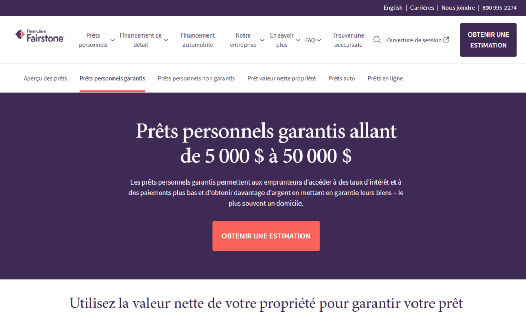 06. Fairstone FR Prˆts personnels garantis allant de 5 000 $ … 50 000 $