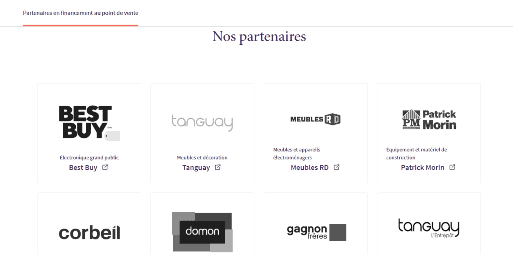 10. Fairstone FR Financement au point de vente Nos partenaires