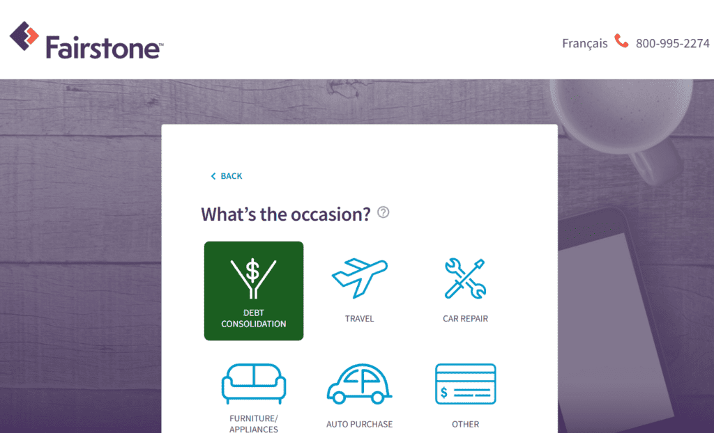 14. Fairstone FR Obtenez rapidement une estimation de prˆt gratuite personnalis‚e ‚tape 2