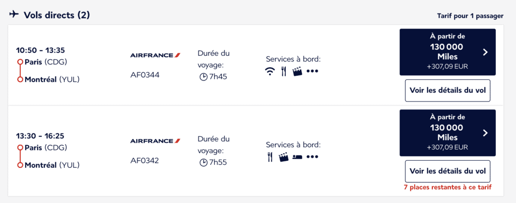 Billet prime entre Paris et Montréal en cabine Business, payable avec des Miles Flying Blue