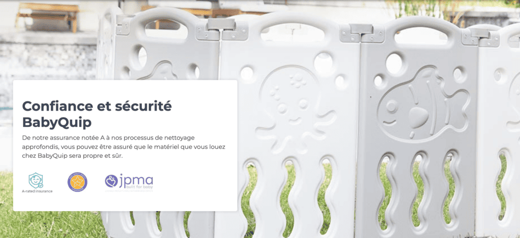 BabyQuip Confiance et sécurité