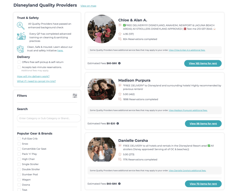 BabyQuip Fournisseurs Disneyland