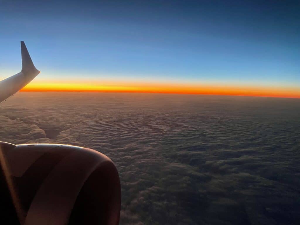 Coucher de soleil à bord - Crédit Maude Carrier