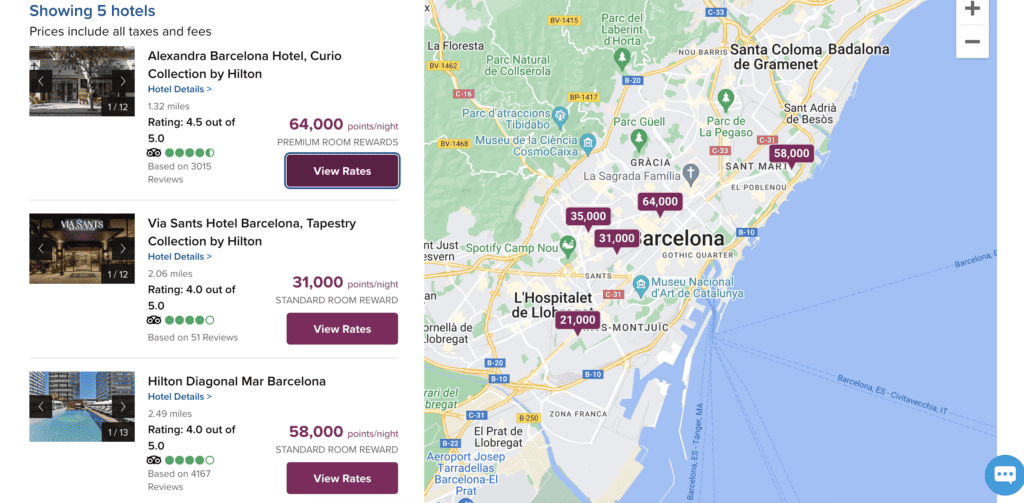 Hôtels Hilton payables avec des points Hilton Honors