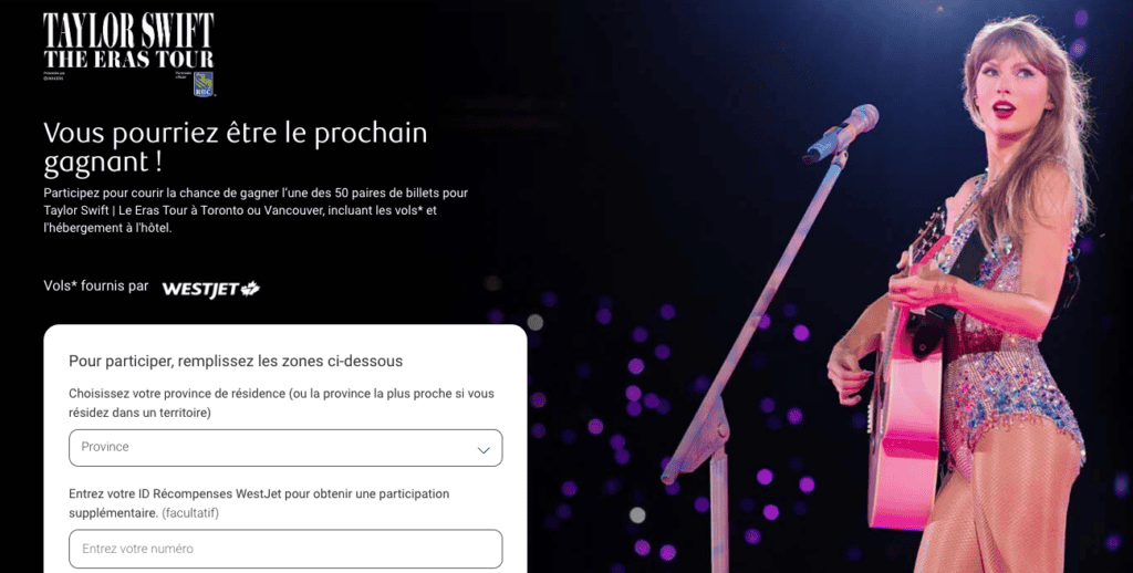 Taylor Swift Eras Tour RBC Avion Recompenses