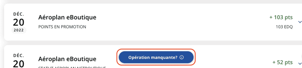 ap estore operation manquante