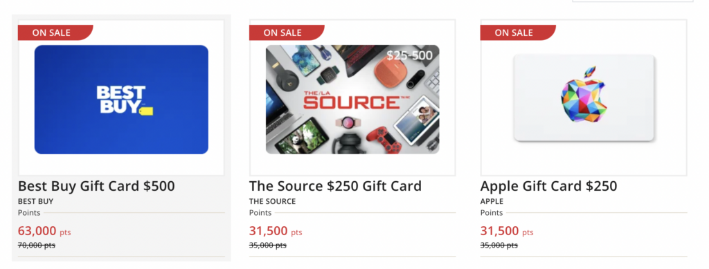 Aeroplan eStore Black Friday gift cards