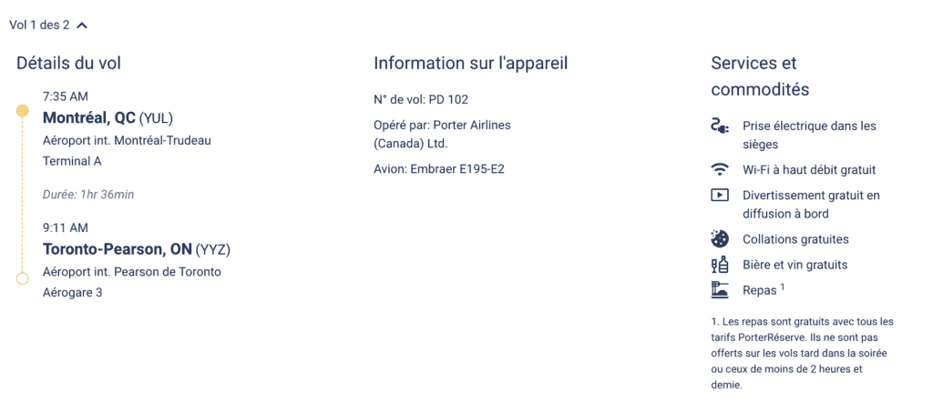 Vol porter montreal-Toronto