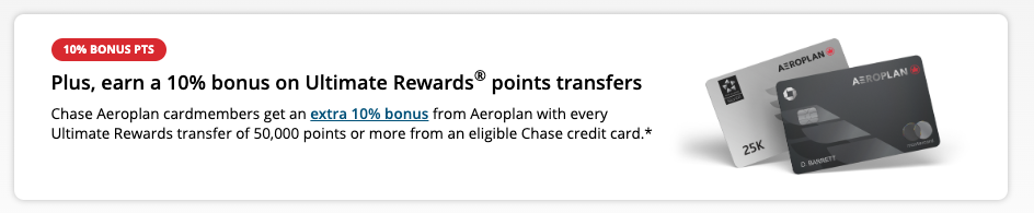 Chase Transfer Bonus Aéroplan