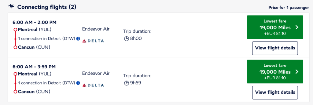 Montreal-Cancun in Economy for less than 40 000 Flying Blue