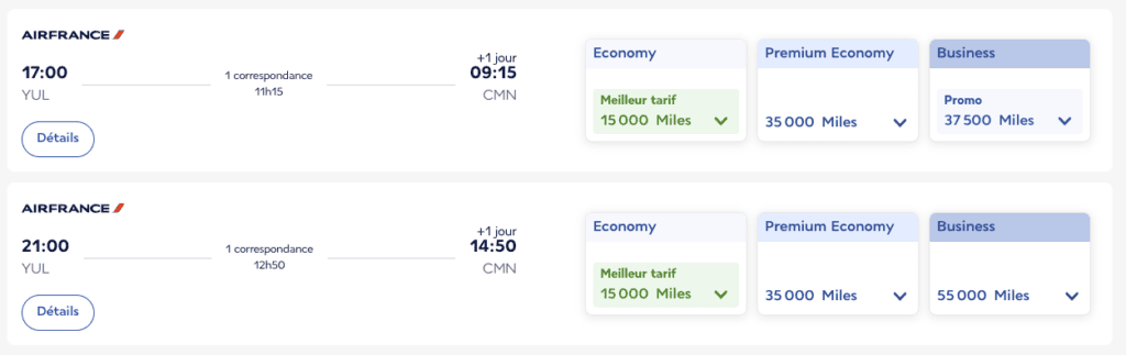 Vol aller/retour Casablanca - Montréal en cabine Economy pour moins de 40 000 Flying Blue