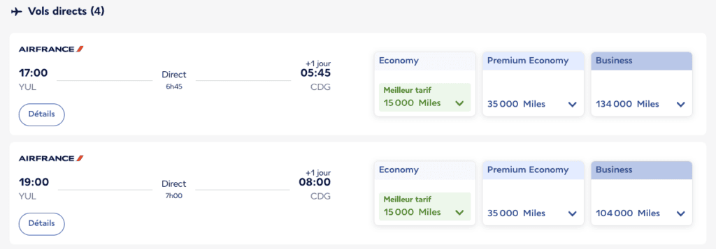 Vol aller/retour Paris - Montréal en cabine Economy pour moins de 40 000 Flying Blue