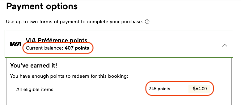 Option paiement via rail