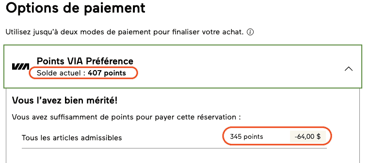 Option paiement via rail